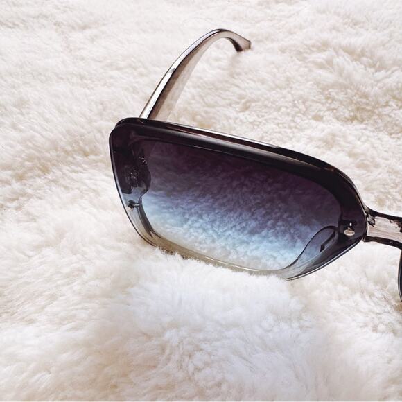 Abby Clear Blue Square Frame Sunglasses - Picture 5 of 10